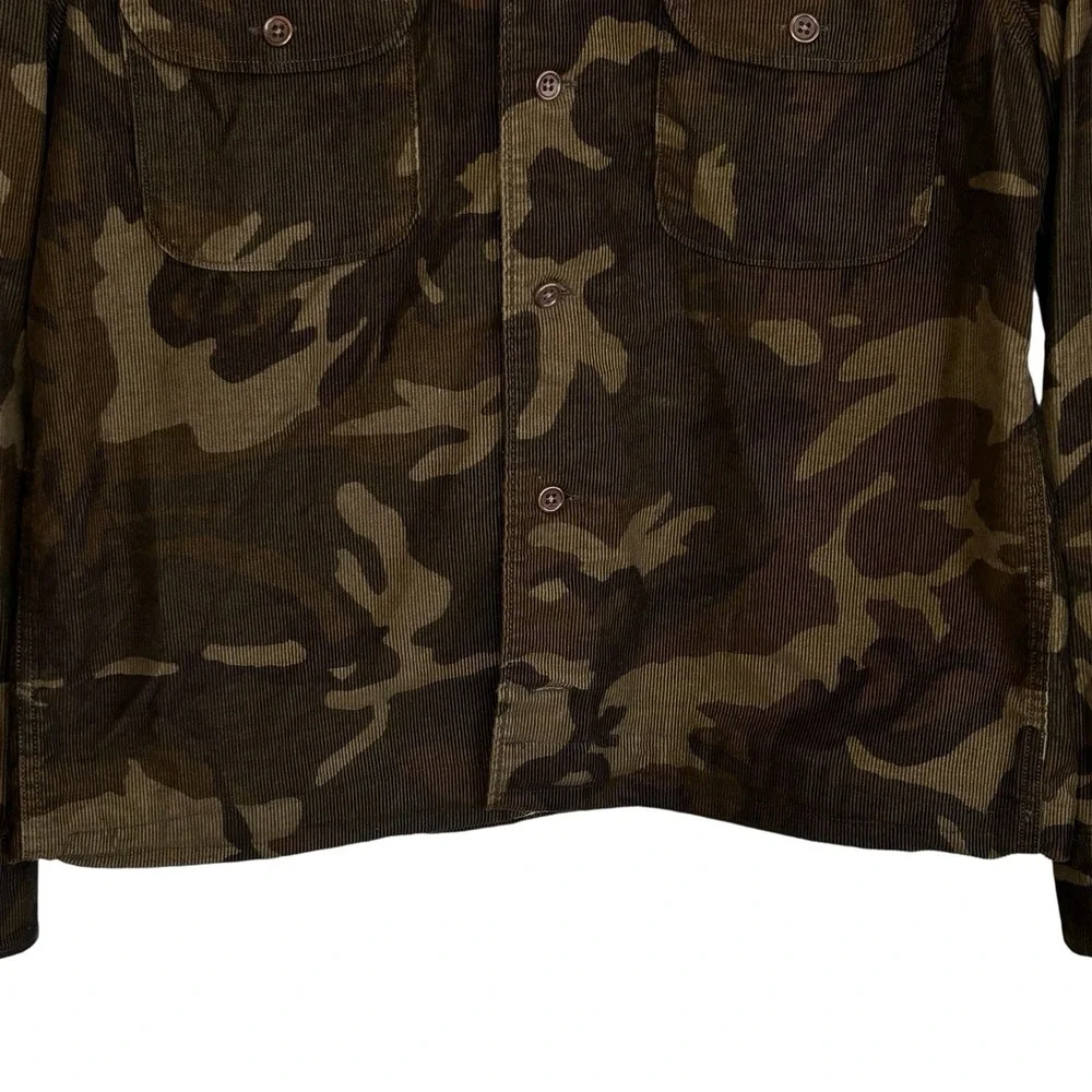 Wallace & Barnes Camo Corduroy Shirt Shacket Medium Button Up Long Sleeve Jacket